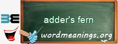 WordMeaning blackboard for adder's fern